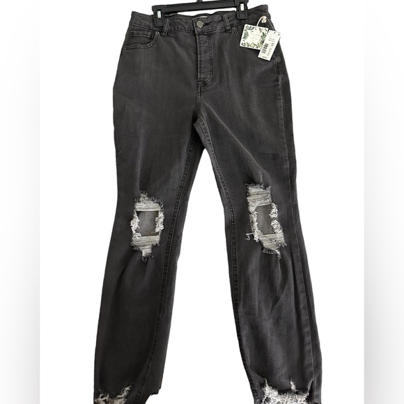 Chelsea and Violet Girls Size 16 Distressed Denim Ankle Jean - Gray wash - Picture 1 of 5